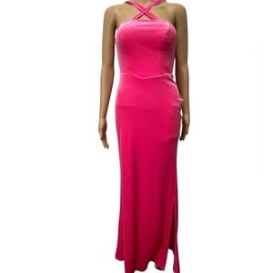 Pink Halter Sleeveless Gown